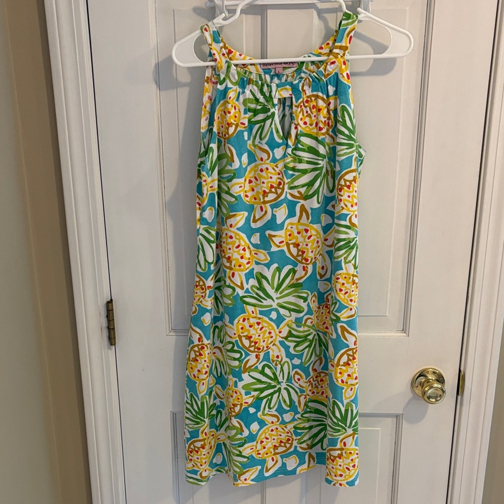 Barbara Gerwit Vintage turtle and tropical cotton Dress size large like new
